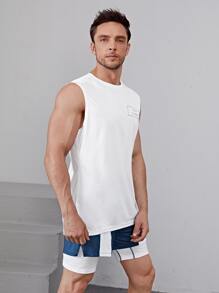 Boyfriend Style Men Slogan Graphic Sports Tank Top