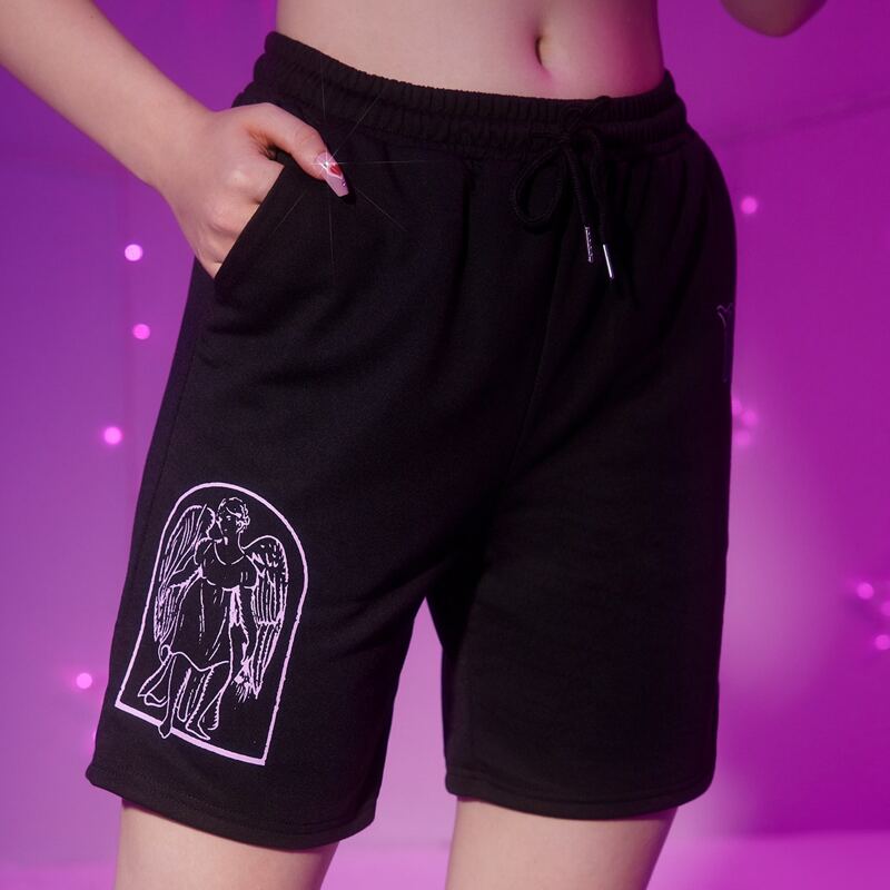 

Starsalign Graphic Drawstring Shorts, Black