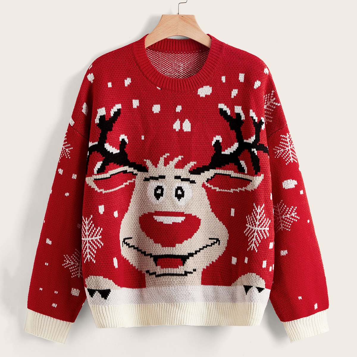 размера плюс Свитер Рождественский с рисунком