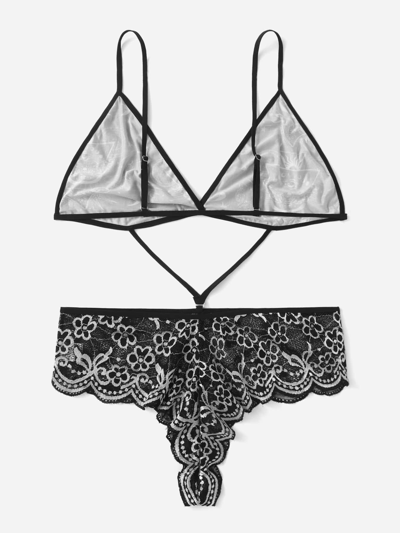 Plus Galaxy Print Contrast Lace Teddy Bodysuit