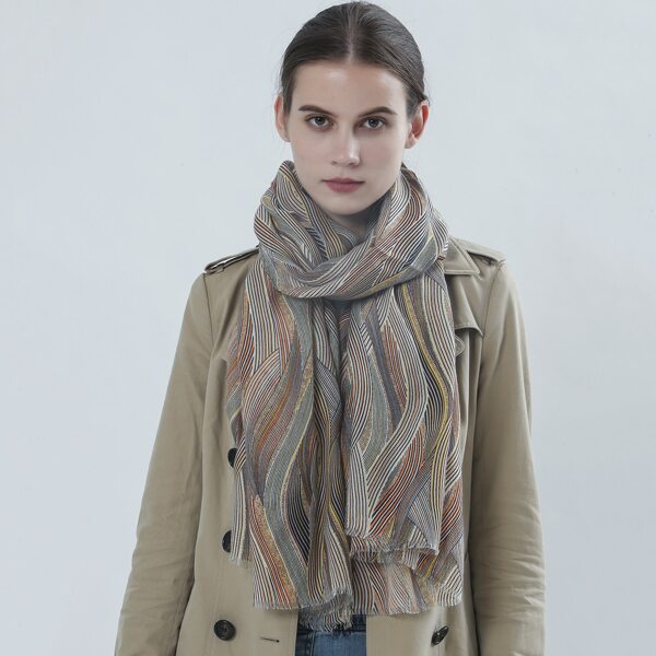 

Striped Pattern Scarf, Multicolor