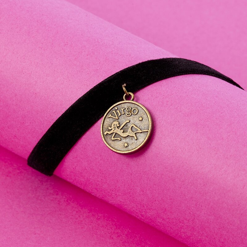 

Virgo Constellation Pendant Necklace, Black