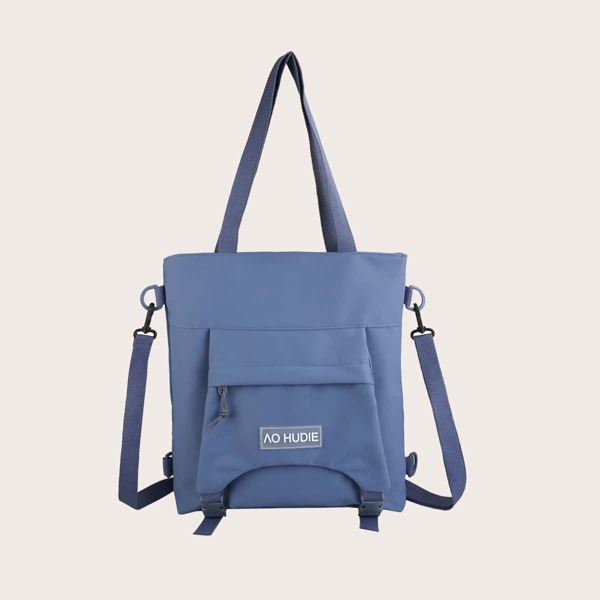 

Boys Letter Patch Satchel Bag, Blue