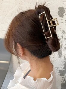 DAZY Metal Solid Hair Claw For Daily Use For Girls Hairstyles Casual Street - Gold - View 7