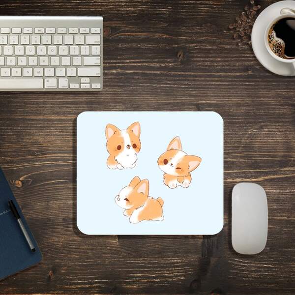 

Dog Painted Mouse Pad, Baby blue