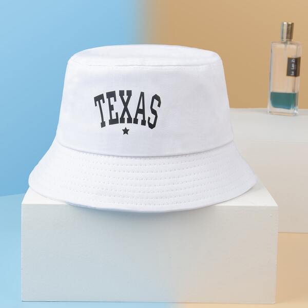 

Letter Graphic Bucket Hat, White
