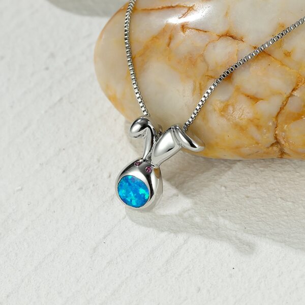 

Rabbit Charm Necklace, Blue
