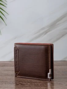 Men Letter Embossed Small Wallet Gift Father Dad Gifts Slim Lightweight Portable Cash Money ID Card Credit Card Bifold Coin Pocket Short Wallet Small Pouch Small Purse Pocket Wallet For Birthday Gift Gift Anniversary On Valentine Day Male Men For College Student Gift Purses And Wallets Women Wallet Wallet For Women Gifts For Women Women's Wallet Business Casual - Brown - View 1
