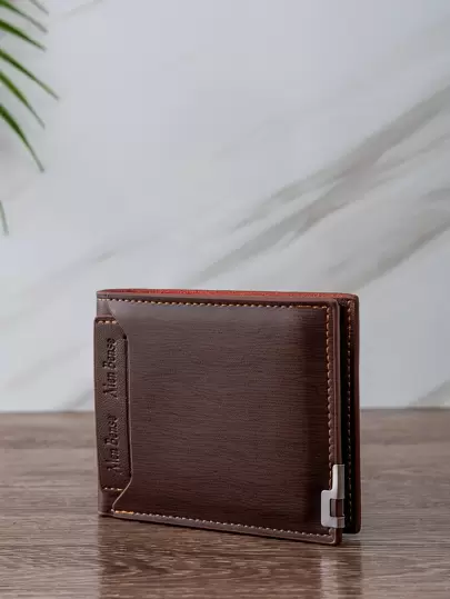 男士字母凸起式小錢包，適合作為父親節禮物、輕便、可攜帶現金、身份證、信用卡等，雙摺幣袋短式錢包小袋小財物袋，適合生日、情人節、紀念日等男性禮物、大學生禮物、女士錢包、商務休閒錢包