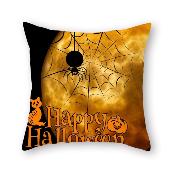 

Halloween Print Cushion Cover Without Filler, Multicolor