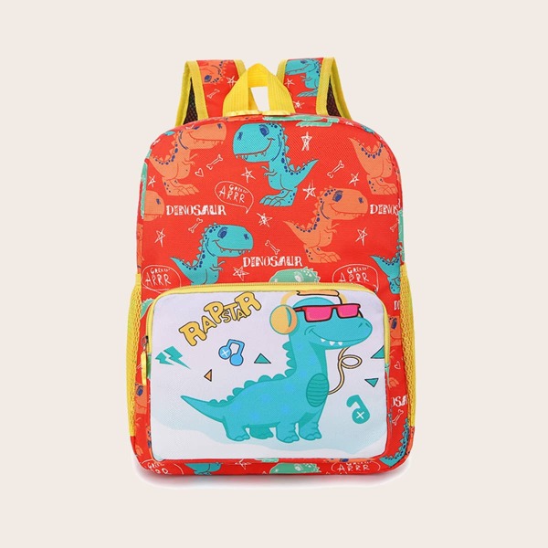 

Kids Dinosaur Graphic School Bag, Orange