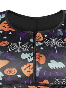 Faja con estampado de halloween con cremallera delantera - Multicolor - Ver 3