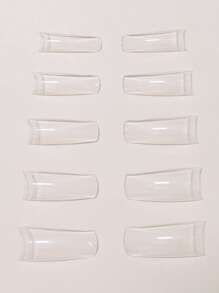 Transforma tus uñas con 100 piezas de clip de fijación de extensión de uñas de ataúd largo, uñas postizas de cubierta completa para mujeres y niñas - transparente - Ver 3