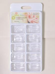 Transforma tus uñas con extensiones de uñas preformadas Postizas, 100 piezas de extensiones de uñas para mujeres y niñas, uñas postizas de presión, suministros de uñas uñas falsas uña falsa uña acrílica - transparente - Ver 1