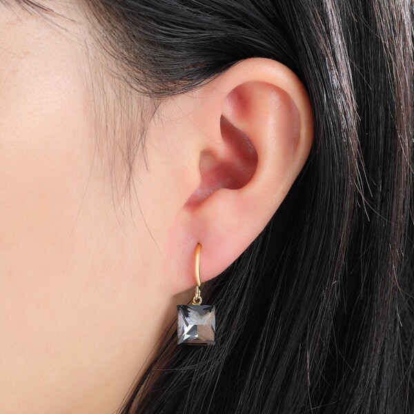

14K Gold Plated Gemstone Decor Earrings