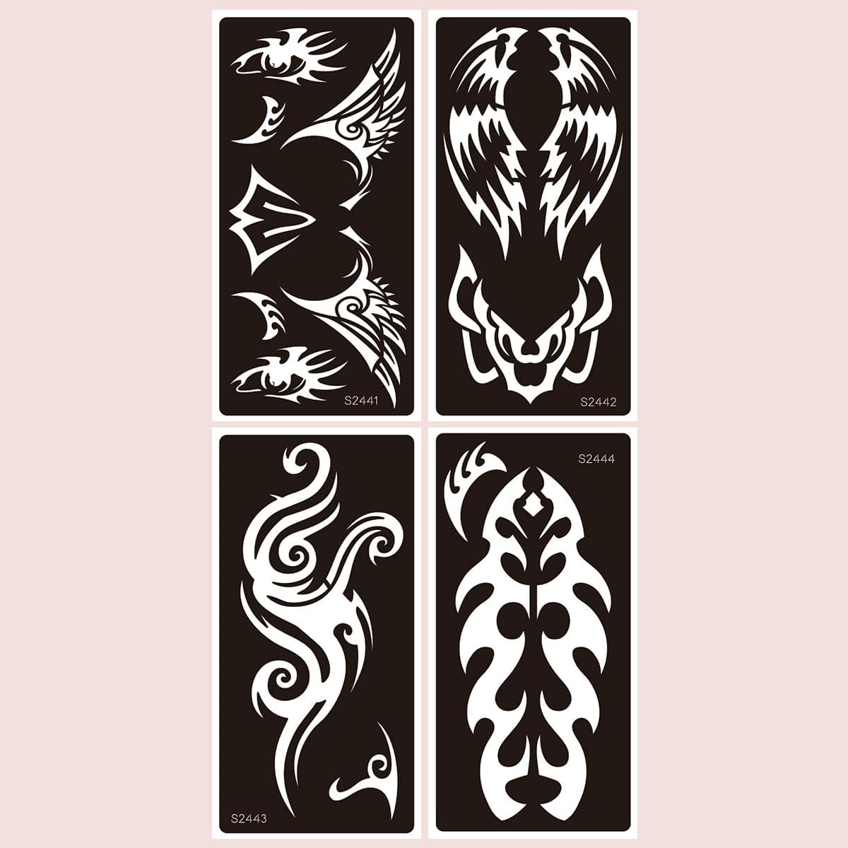 

4sheets Graphic Tattoo Stencil, Black