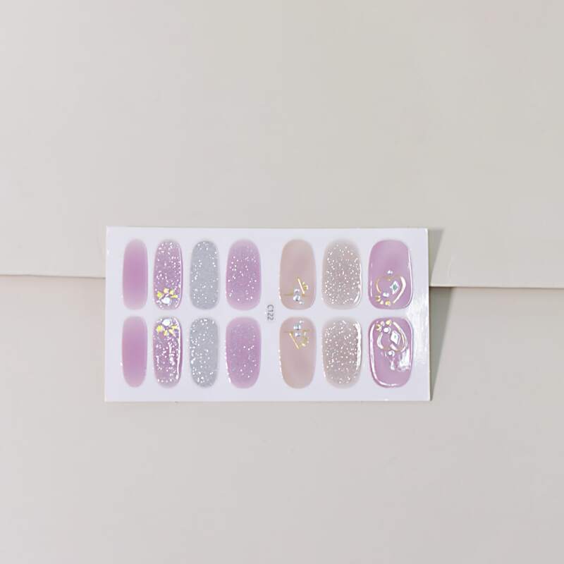 

1sheet Glitter Nail Art Sticker, Purple