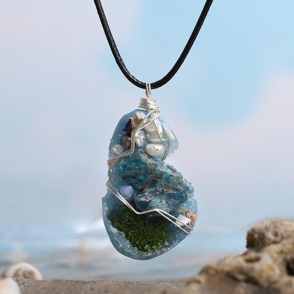 

Stone Charm Necklace, Multicolor