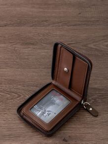 Men Letter Graphic Small Purse Multi-Card Card Organizer Storage Credit Cards Gift Father Dad Gifts Slim Lightweight Portable Cash Money ID Card Credit Card Bifold Zipper Coin Pocket Short Wallet Small Pouch Small Purse Pocket Wallet For Birthday Gift Gift Anniversary On Valentine Day Couple Male Men For College Student Gift Gift Bag Present - Brown - View 3