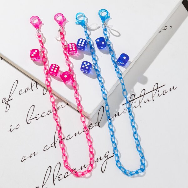 

2pcs Dice Decor Face Mask Chain, Multicolor