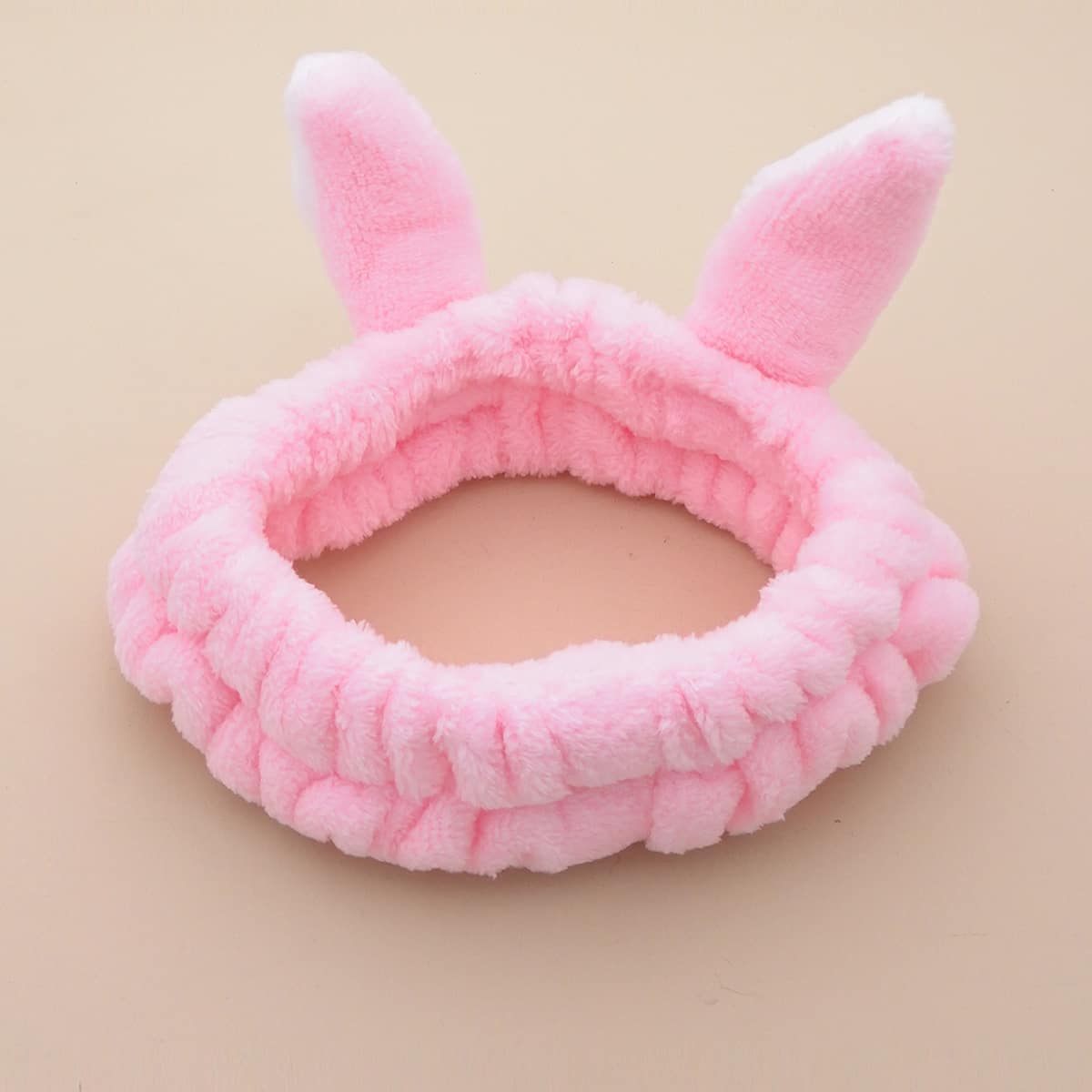 

1pc Ear Detail Bath Headband, Pink