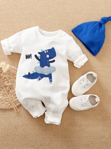 Yierying Áo liền quần Em bé Hoạt hình Giải trí - trắng - Xem 1