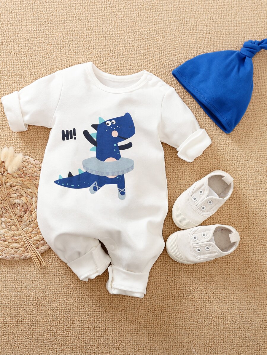 Yierying Áo liền quần Em bé Hoạt hình Giải trí - trắng - Xem 1