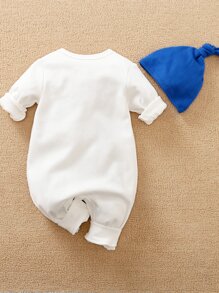 Yierying Áo liền quần Em bé Hoạt hình Giải trí - trắng - Xem 2