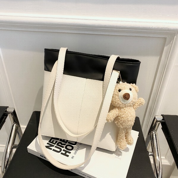 

Doll Decor Two Tone Square Bag, Black and white