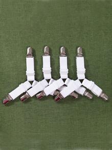 4pcs Bed Sheet Holder Straps, Fitted Sheet Straps - White - View 2