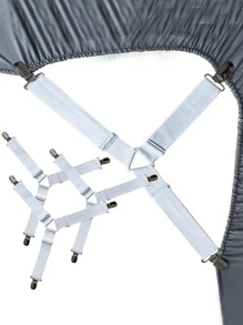 4pcs Bed Sheet Holder Straps, Fitted Sheet Straps - White - View 4