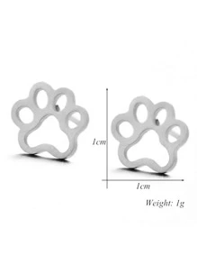 爪子耳釘 - 銀色 - 查看 4