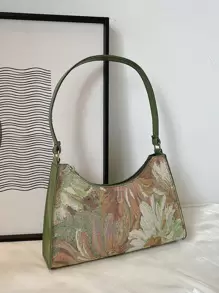 Bolso de hombro con cremallera con pintura floral, regalo del Día de la Madre para mamá - Multicolor - Ver 1