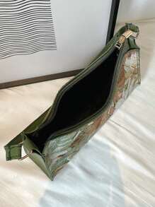 Bolso de hombro con cremallera con pintura floral, regalo del Día de la Madre para mamá - Multicolor - Ver 3