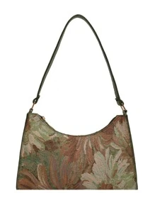 Bolso de hombro con cremallera con pintura floral, regalo del Día de la Madre para mamá - Multicolor - Ver 4