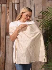 Gingham Print Nursing Cover - Multicolor - View 1