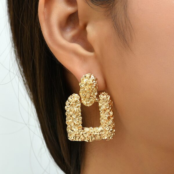 

Geo Decor Earrings, Gold
