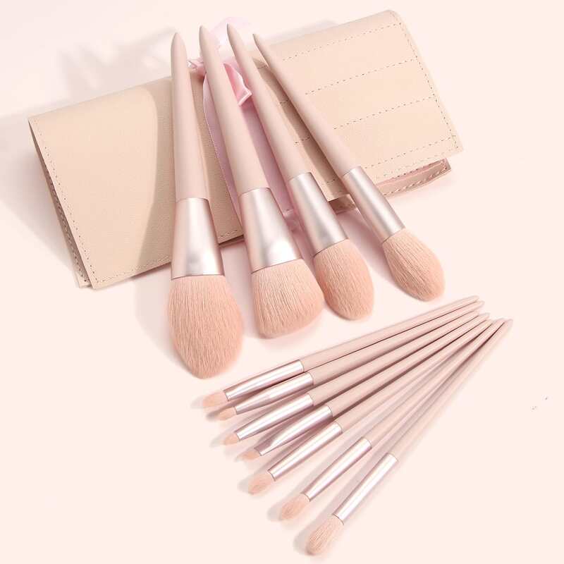 

11pcs Makeup Brush Set & 1pc Storage Bag, Pink