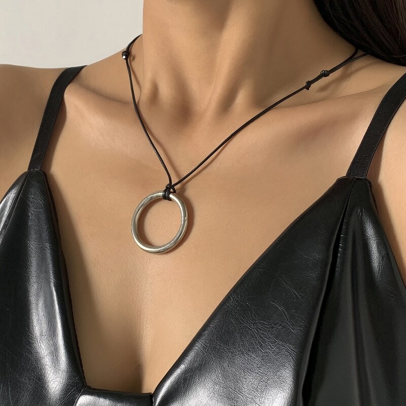 

Ring Decor Necklace, Multicolor
