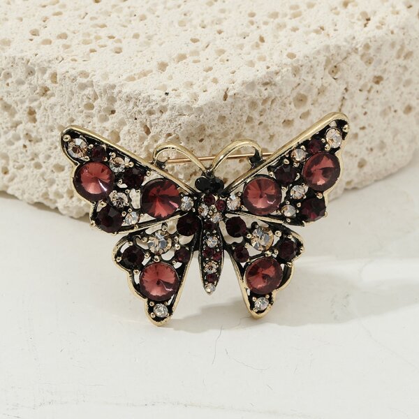 

Rhinestone Butterfly Decor Brooch, Multicolor