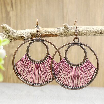 Geo Decor Drop Earrings