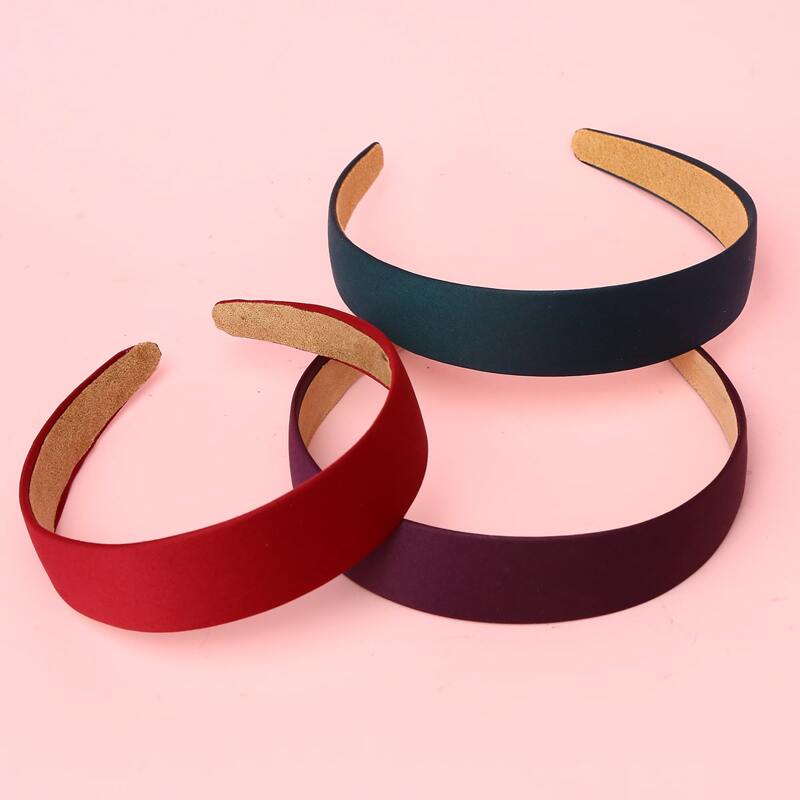 

3pcs Plain Headband, Multicolor