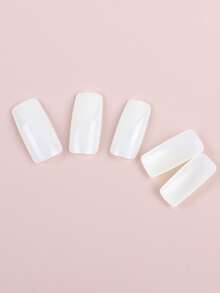 500片/盒法式指甲贴全覆盖指甲贴亚克力透明指甲胶囊法式美甲假指甲适用于沙龙和家庭DIY延长工具女士女孩美甲用品 - 米色 - 查看 5