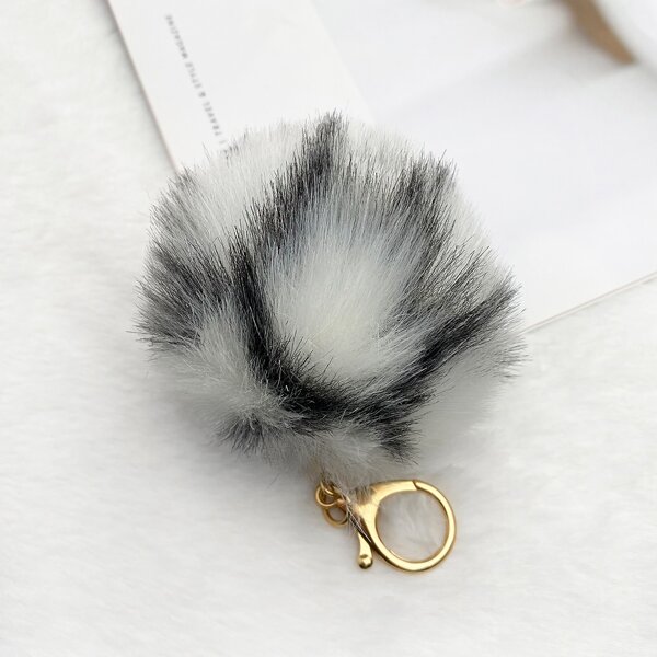 

Two Tone Pom-pom Bag Charm, Multicolor