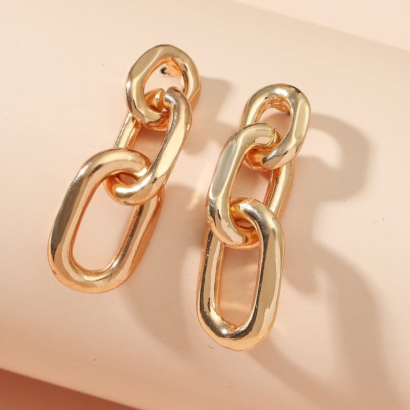 

Chain Drop Earrings, Gold
