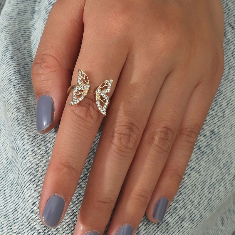 

Butterfly Decor Cuff Ring, Gold