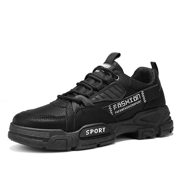 

Men Letter Graphic Lace-up Front Sneakers, Black
