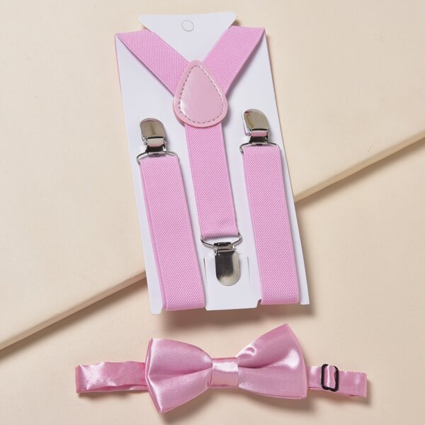 

Toddler Boys Bow Tie & Suspender, Pink