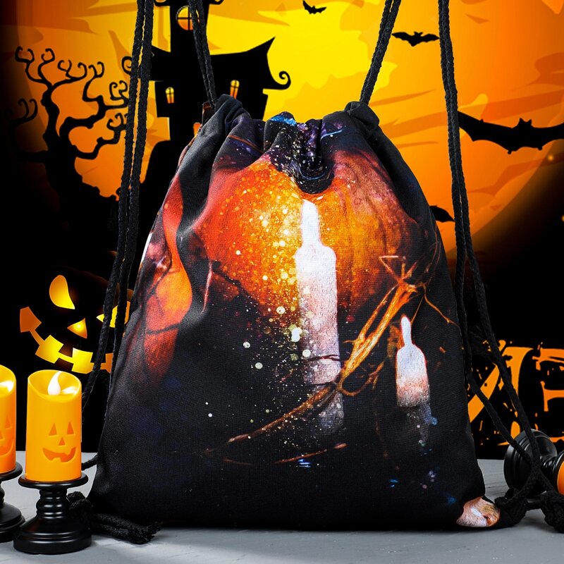 

Candle Graphic Drawstring Backpack, Multicolor