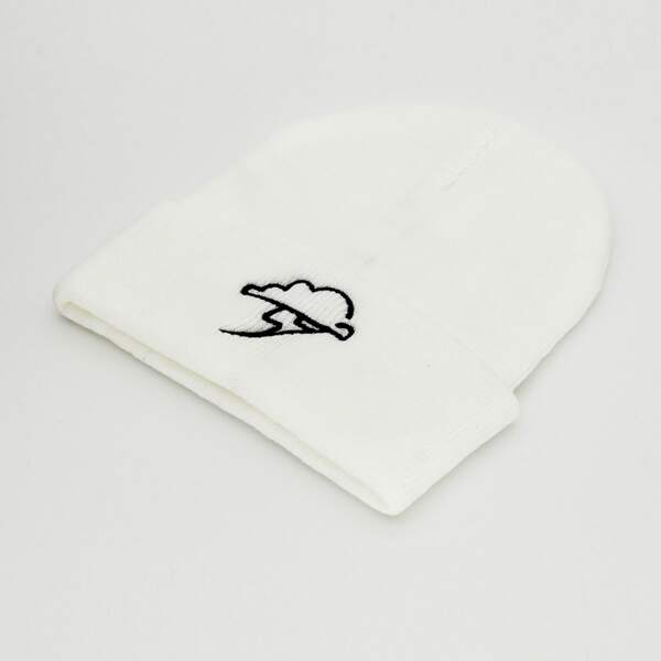 

Men Cloud Embroidered Beanie, White